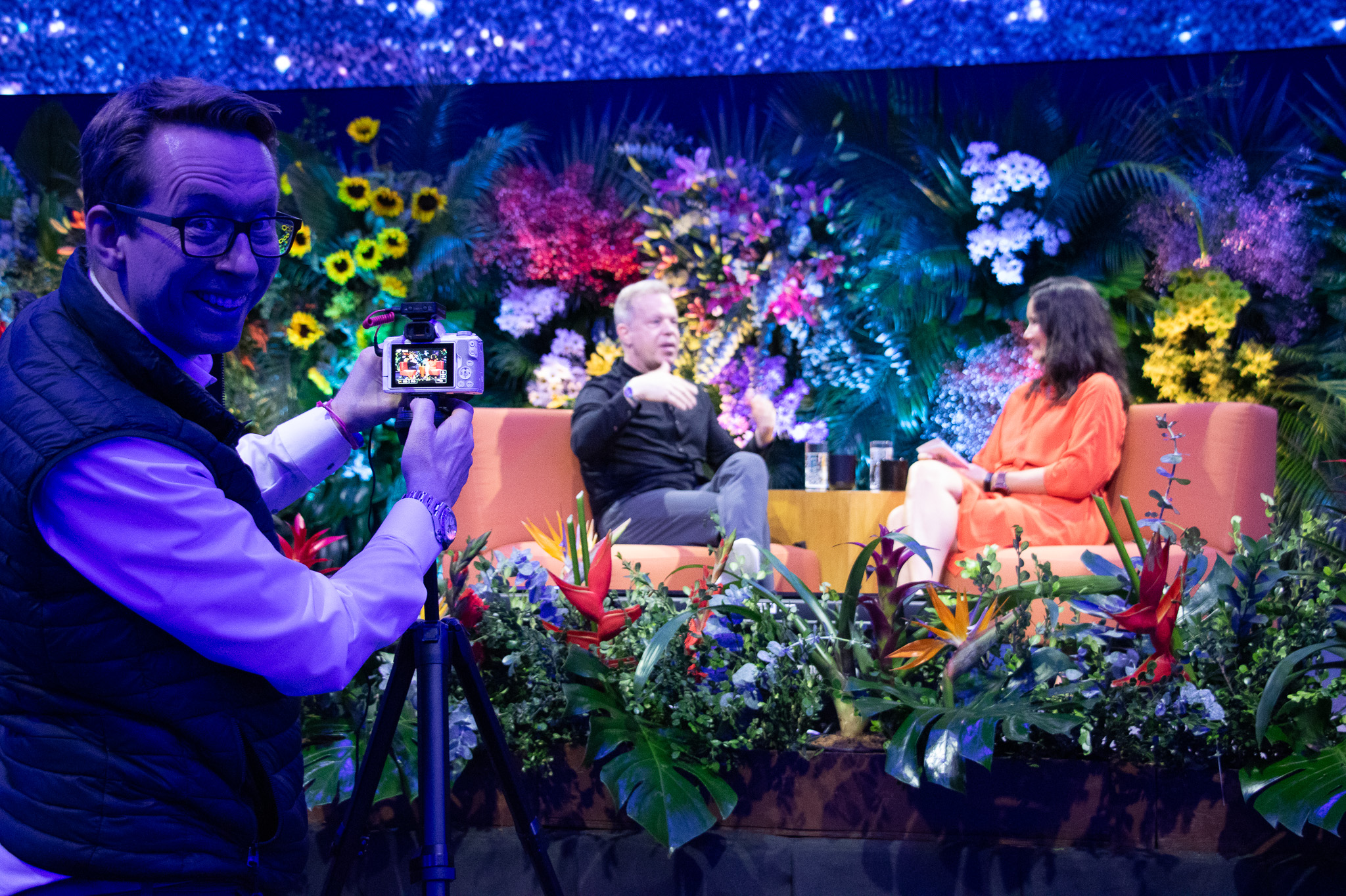 Daniel Schwenger recording Dr. Joe Dispenza and Irina Lee in conversation